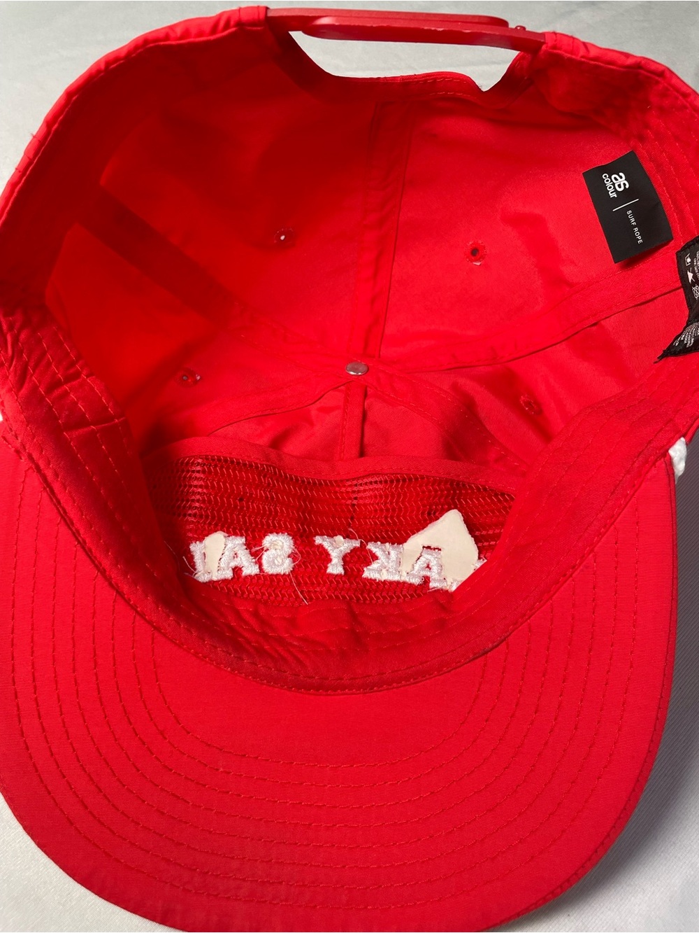 Flaky Salt AS Colour Hat Cap Snap Back Mens One Size Red 5 Panel Surf Rope - Picture 7 of 7